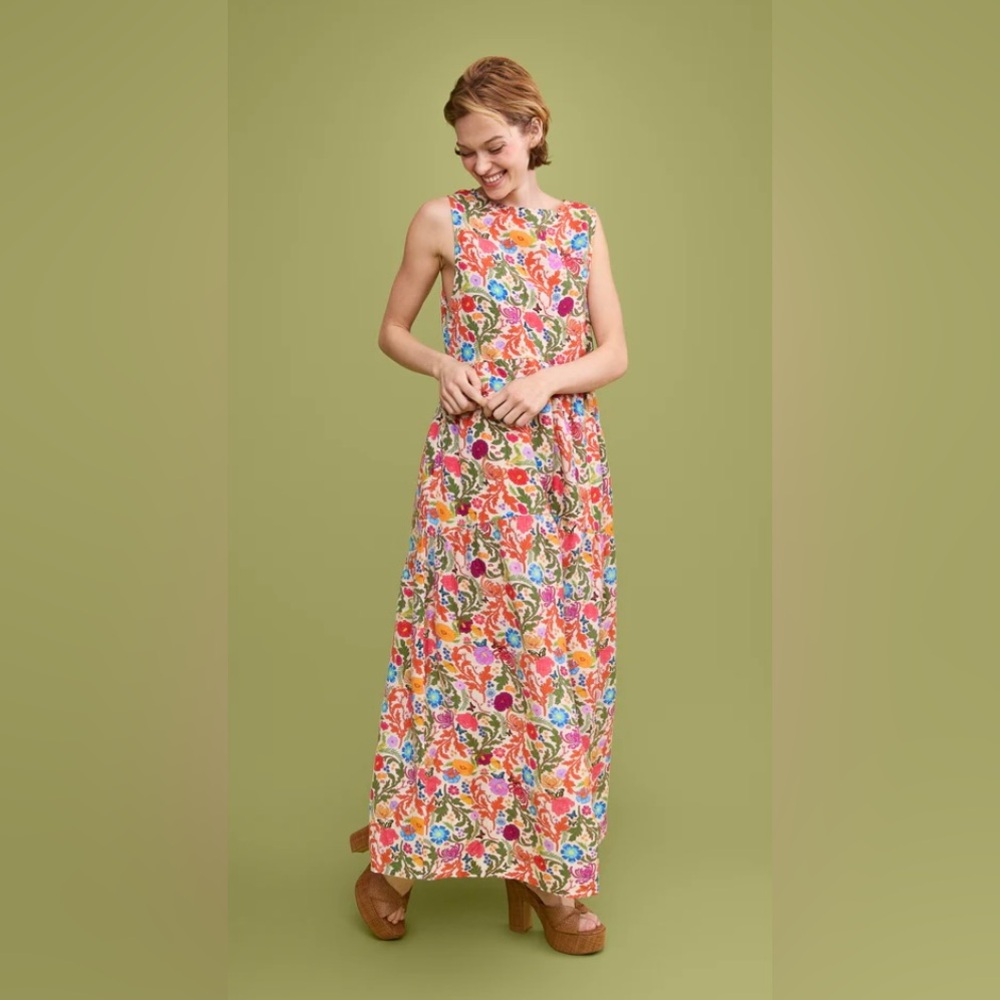 Mixed by Nasrin Meera Linen Maxi Dress XXL NWOT